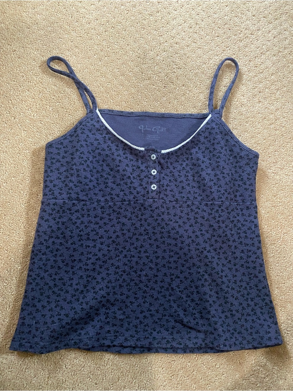 Brandy Melville navy blue floral print cami tank